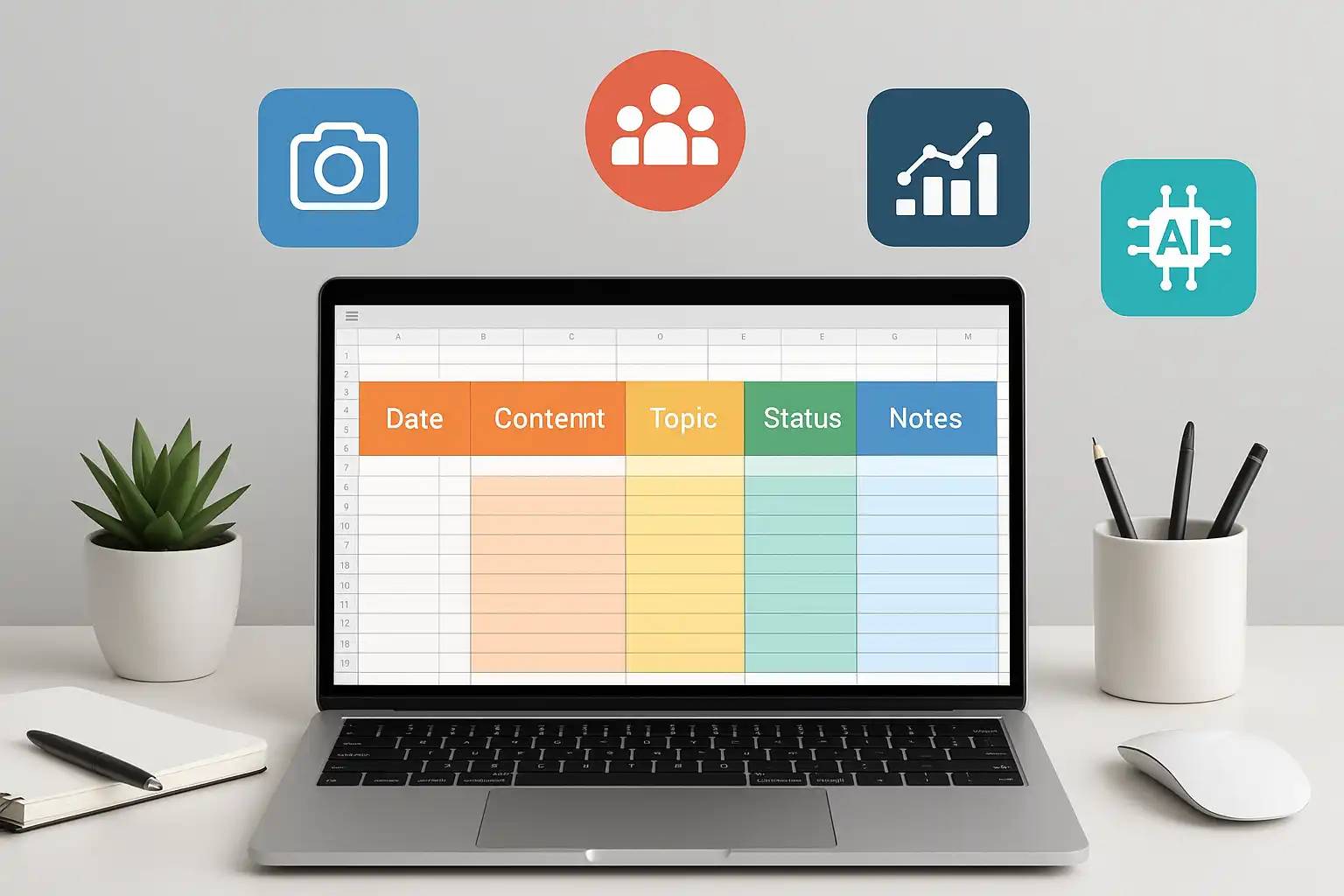 قالب کاربردی برای مدیریت تقویم محتوایی اینستاگرام در اکسل